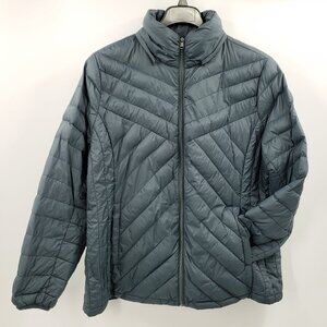 London Fog Packable Down Puffer Jacket Women's XXL Teal Blue Lightweight No Hood